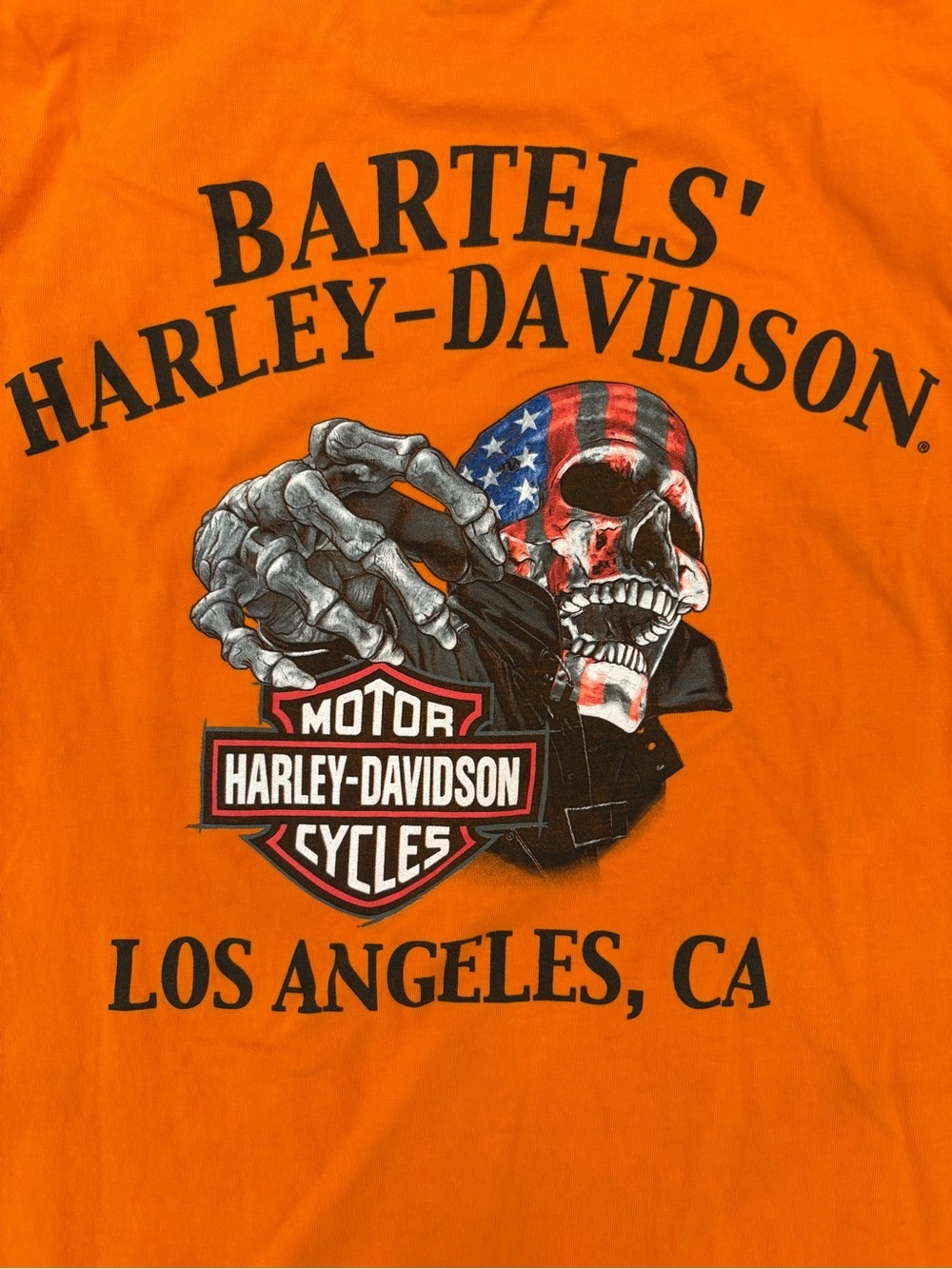 Harley-Davidson Orange Tee-w/skull Graphic -sleeveless muscle t skirt- 2Xl-biker